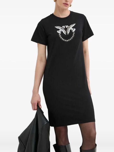 PINKO embellished graphic mini dress - Black