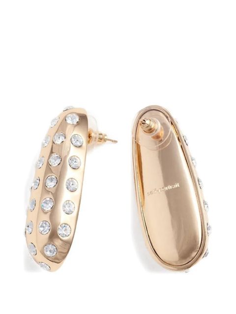 Self-Portrait crystal-embellished earrings - Gold - zdjęcie produktu nr 2