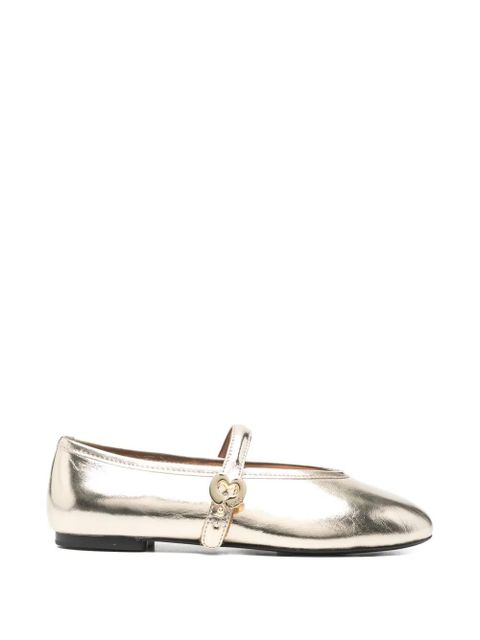 Maje buckle-detail strap ballet flats - Gold - zdjęcie produktu nr 1