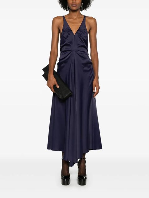 Victoria Beckham pleated maxi dress - Blue