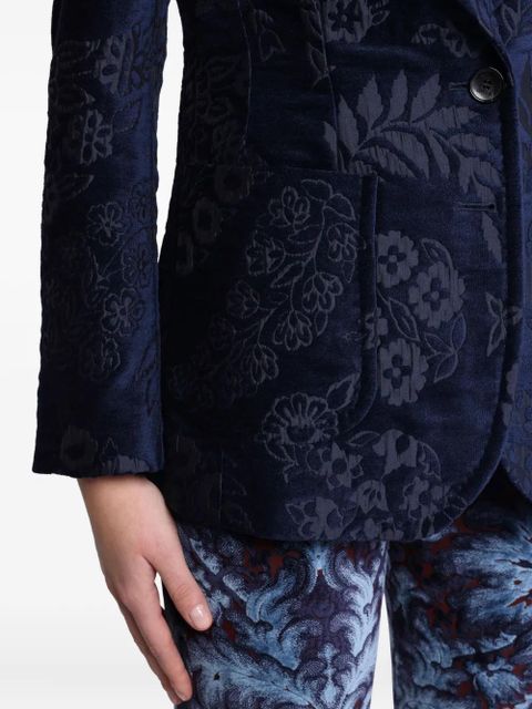 ETRO floral jacquard blazer - Blue