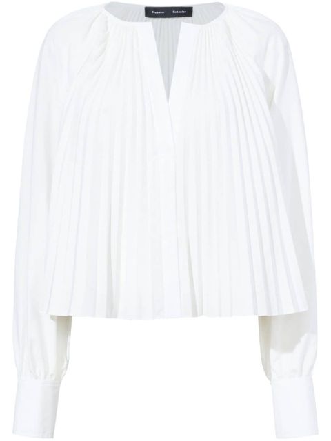 Proenza Schouler Monica pleat-detailing blouse - White - zdjęcie produktu nr 1