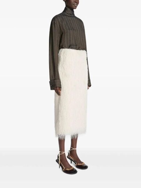 DRIES VAN NOTEN fringed skirt - White