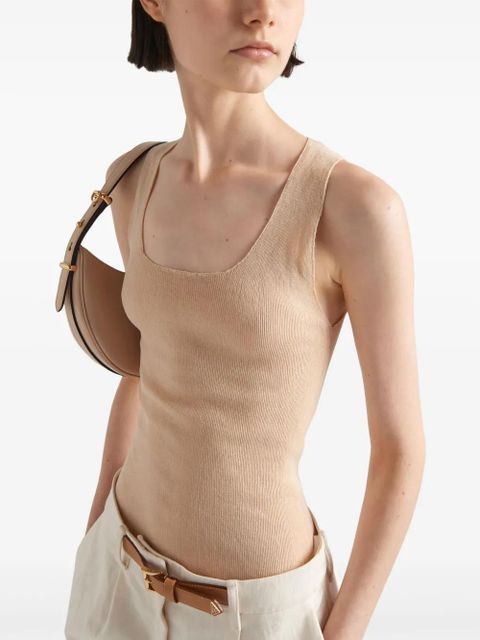 Prada cotton ribbed tank top - Neutrals