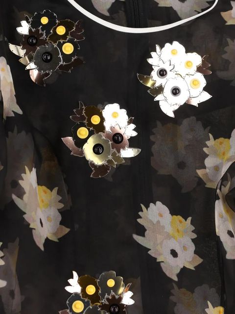FENDI floral-print silk midi dress - Black