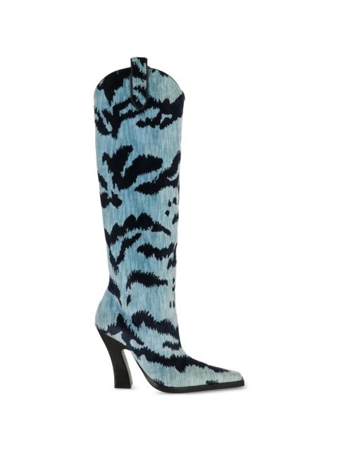 TOM FORD abstract-print pointed-toe boots - Blue - zdjęcie produktu nr 1