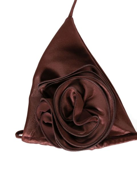 Magda Butrym floral triangle bikini top - Brown