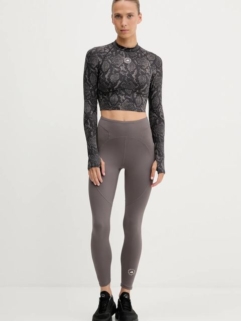 adidas by Stella McCartney legginsy treningowe TruePurpose damskie kolor brązowy gładkie JM1400