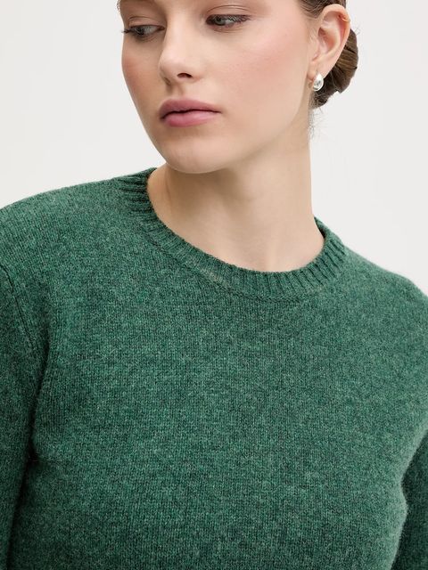 United Colors of Benetton sweter wełniany damski kolor zielony lekki