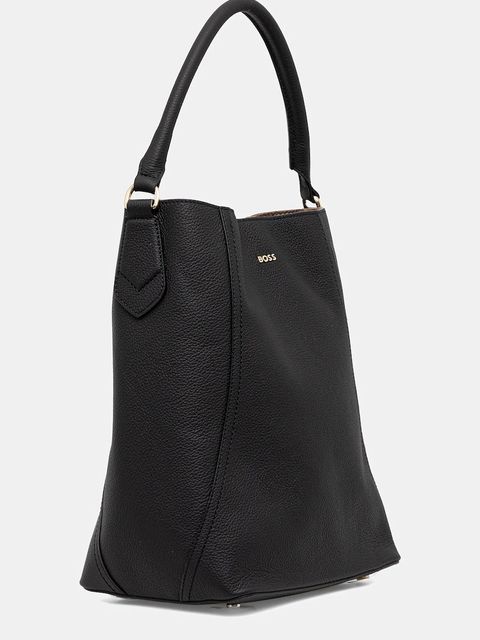 BOSS torebka skórzana kolor czarny 50547744