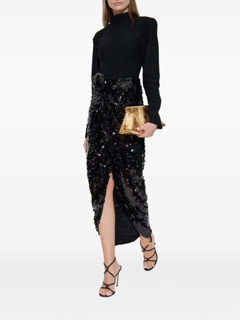 ROTATE BIRGER CHRISTENSEN knot-detail sequin maxi dress - Black