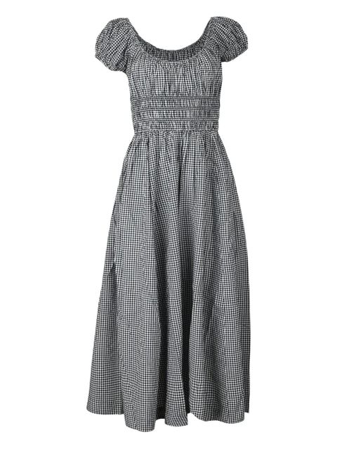 DÔEN Quinley gingham-pattern midi dress - Blue - zdjęcie produktu nr 1