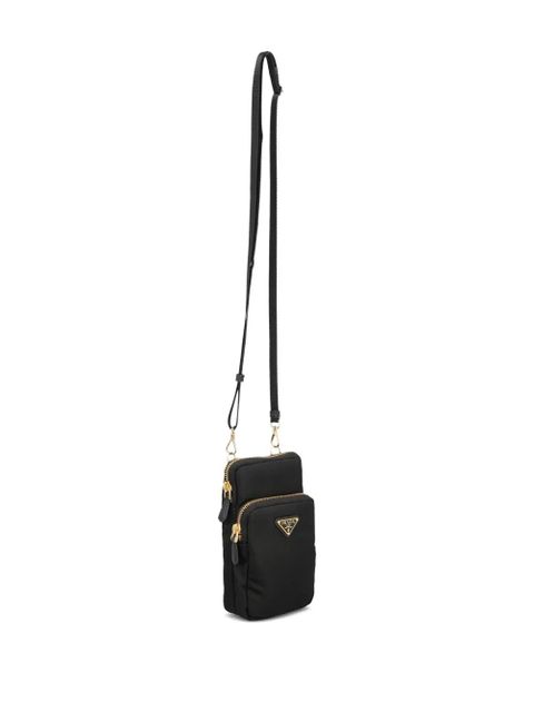Prada logo-plaque shoulder bag - Black