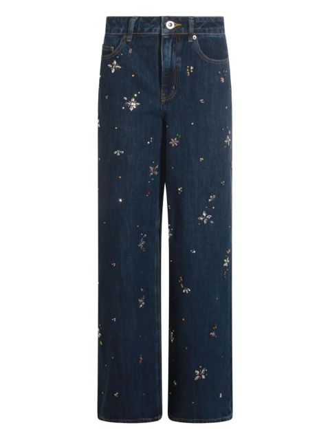 Self-Portrait crystal-embellished jeans - Blue - zdjęcie produktu nr 1