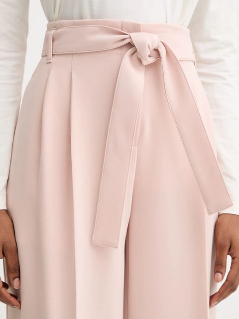 BOSS spodnie damskie kolor beżowy proste high waist 50479405