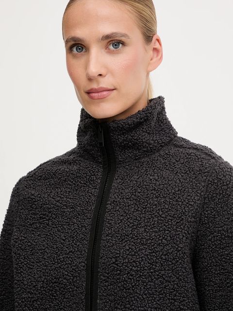 Jack Wolfskin bluza polarowa HIGH CURL kolor czarny gładka A65074