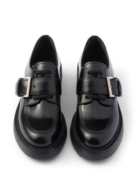 Prada Brushed leather lace-up shoes - Black