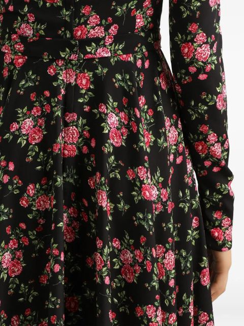 Dolce & Gabbana floral long-sleeve midi dress - Black