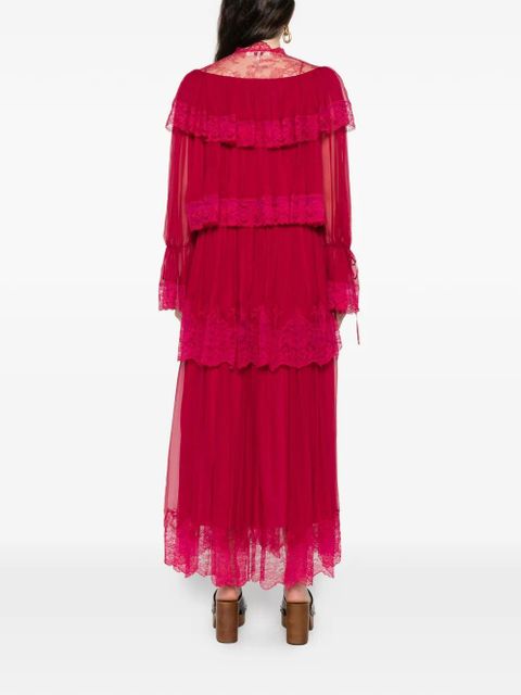 Chloé lace tiered maxi dress - Pink