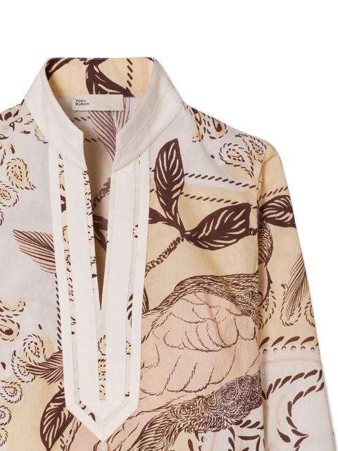 Tory Burch printed cotton Tory tunic - Neutrals - zdjęcie produktu nr 2