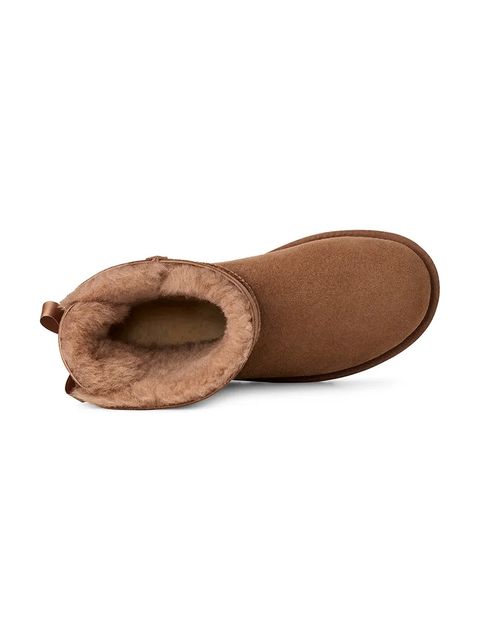 UGG śniegowce zamszowe Mini Bailey Bow II kolor brązowy 1016501.RYK