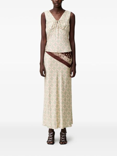 Claudie Pierlot printed V-neck top - Neutrals - zdjęcie produktu nr 2