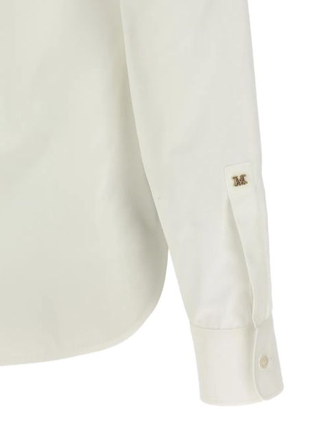 Max Mara long-sleeve logo-appliqué shirt - Neutrals