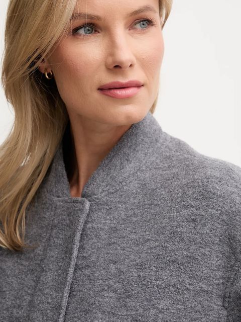 Tommy Hilfiger kurtka z dodatkiem wełny kolor szary przejściowa WW0WW45724