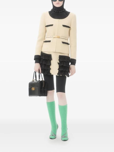 Valentino Garavani pleated-ruffle tweed skirt - Neutrals - zdjęcie produktu nr 2