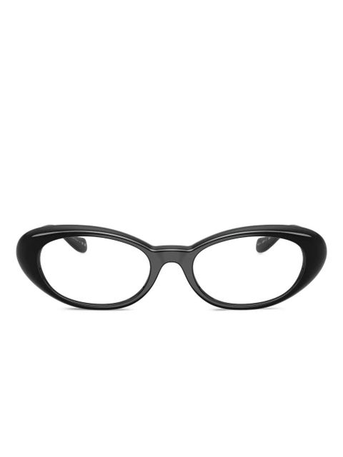 Versace Eyewear medusa-detail oval-frame glasses - Black - zdjęcie produktu nr 1