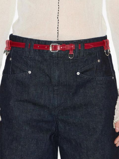 ISABEL MARANT leather rings-detailing belt - Red