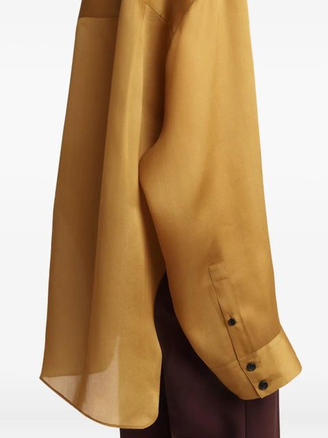 KHAITE Matteo button-up organza shirt - Yellow