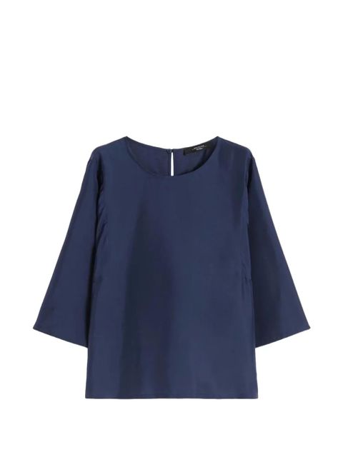 Weekend Max Mara boat-neck silk top - Blue - zdjęcie produktu nr 1