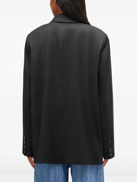 GANNI Calendered double-breasted blazer - Grey