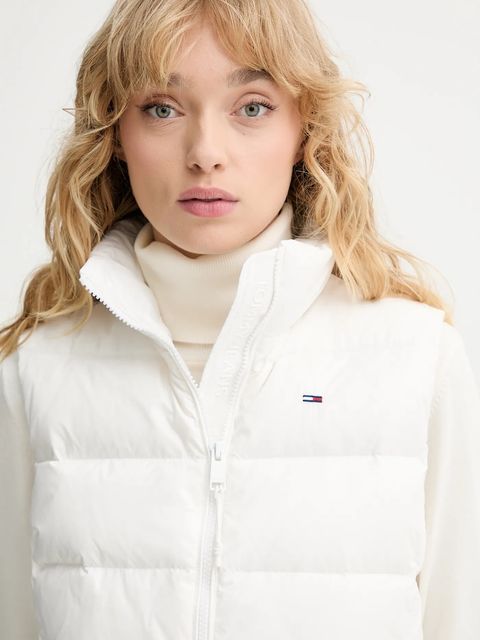 Tommy Jeans bezrękawnik puchowy kolor biały zimowy DW0DW21622