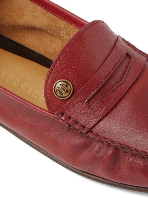 Versace Guanto leather driver shoes - Red