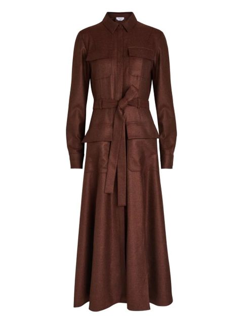 Gabriela Hearst Meyer belted midi shirt dress - Brown - zdjęcie produktu nr 1