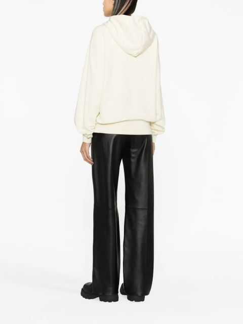 Off-White logo-print cotton hoodie - Neutrals