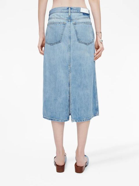 RE/DONE Low Rider midi denim skirt - Blue - zdjęcie produktu nr 2