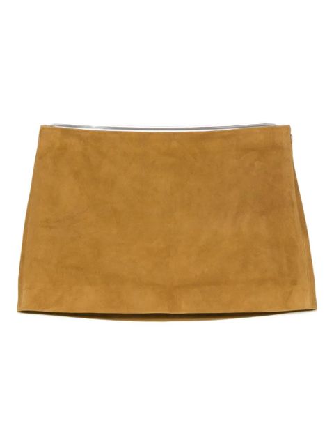 KHAITE Jett suede mini skirt - Brown