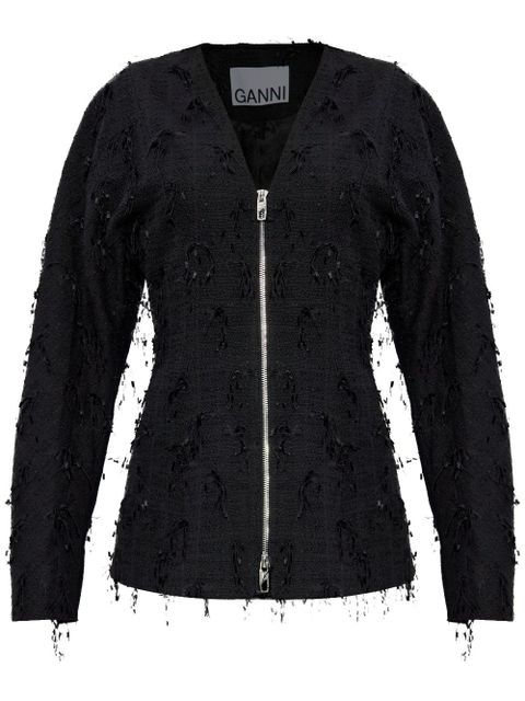 GANNI tweed blazer - Black - zdjęcie produktu nr 1