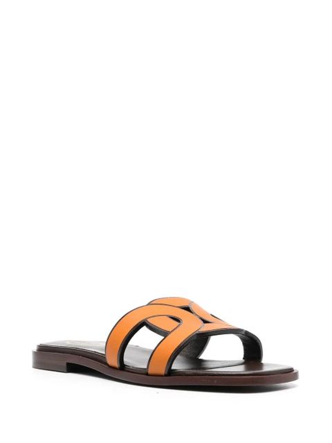 Tod's leather logo strap sandals - Orange - zdjęcie produktu nr 2