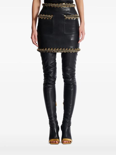 Balmain chain-detail mini skirt - Black