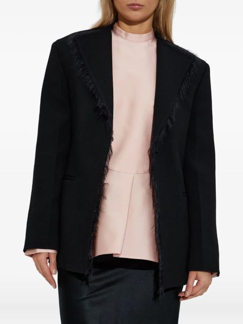 Jil Sander fringed lapel jacket - Black - zdjęcie produktu nr 2
