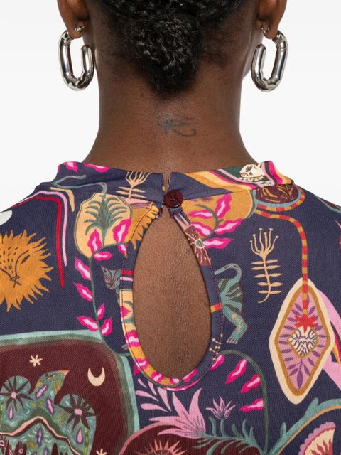 FARM Rio long-sleeve printed maxi dress - Purple