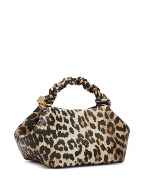 GANNI small Bou leopard-print twisted-handle crossbody bag - Brown - zdjęcie produktu nr 2