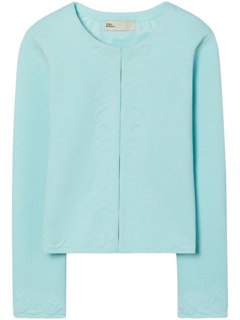 Tory Burch Kendra embossed cardigan - Blue - zdjęcie produktu nr 1