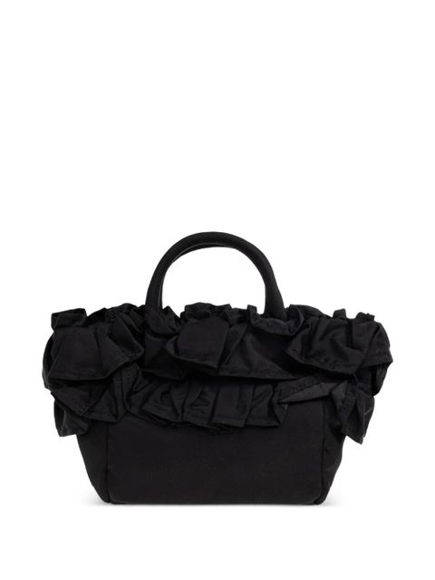 GANNI mini ruffle tote bag - Black
