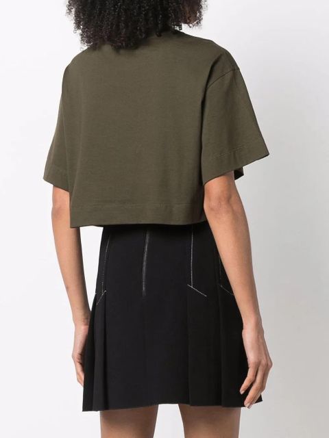 Alexander McQueen grafitti-logo cropped T-shirt - Green