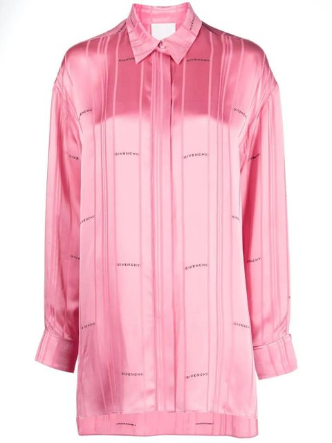 Givenchy logo-jacquard striped shirt - Pink - zdjęcie produktu nr 1